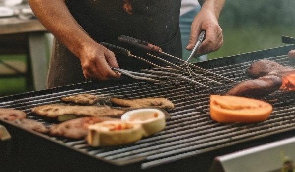 two-older-men-prepare-bbq-friends-who-are-seated-table-yard-summer-evening-using-generative-ai